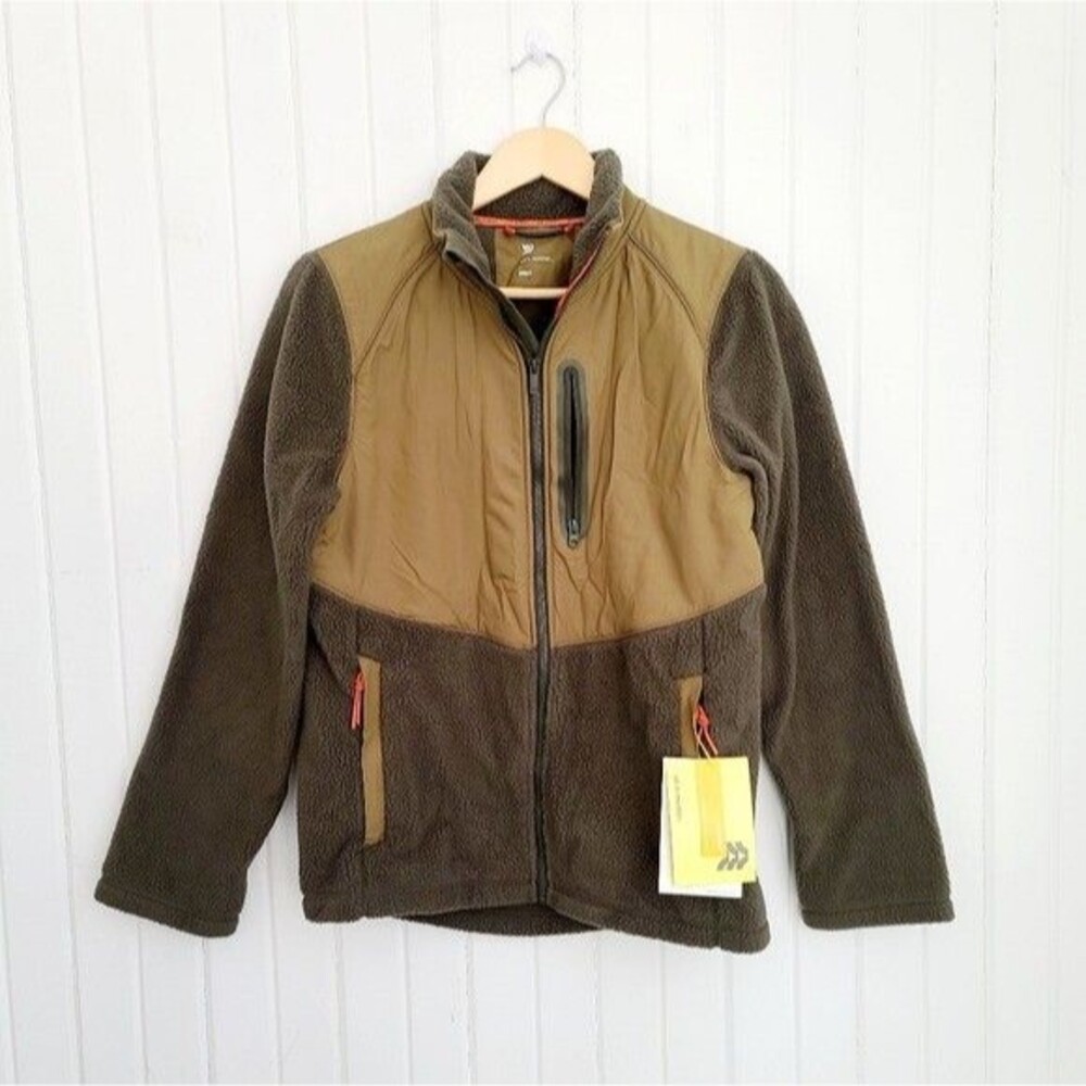 All In Motion Men's Small Olive Green Sherpa Jacket NEW